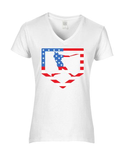 Epic Ladies Star Spangled hit V-Neck Graphic T-Shirts - Baseball ...