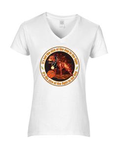 Epic Ladies Fight in the Dog V-Neck Graphic T-Shirts. Free shipping.  Some exclusions apply.
