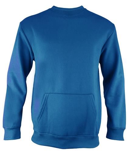 Heavy-Weight Pullover Crew Sweatshirt, Kangaroo Pocket "W/Media-Pass-Thru" Adult/Youth. Decorated in seven days or less.
