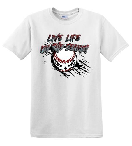 Living Life By The Seams Baseball Softball Funny Tshirt Living Life By The Seams Baseball Softball Funny Tshirt