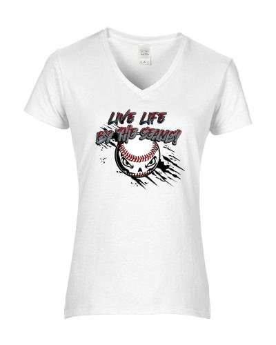 Epic Ladies Live Life V-Neck Graphic T-Shirts. Free shipping.  Some exclusions apply.