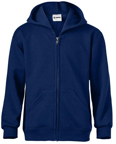 Soffe Youth Classic Zip Hooded Sweatshirt B9078. Decorated in seven days or less.