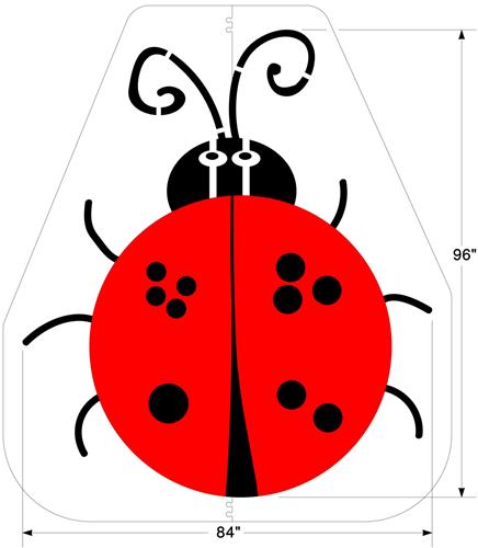 Newstripe Ladybug Four Square Game Stencil