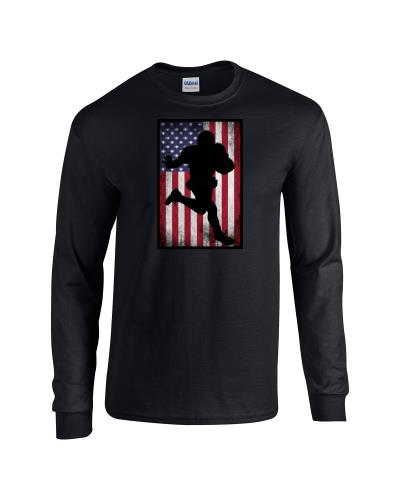 Epic Football Flag Long Sleeve Cotton Graphic T-Shirts. Free shipping.  Some exclusions apply.