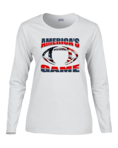 Epic Ladies America's Game Long Sleeve Graphic T-Shirts. Free shipping.  Some exclusions apply.