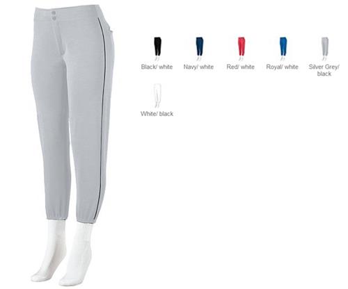 Augusta Women's Low-Rise Softball Pant with Piping