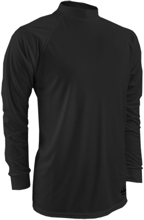 Adult Loose Fit High Crew Neck Long Sleeve Performance Shirt (BLACK). Printing is available for this item.