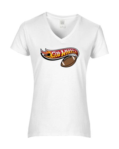 Epic Ladies FB Got Wheels V-Neck Graphic T-Shirts. Free shipping.  Some exclusions apply.
