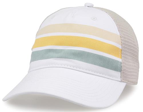 The Game Striped Printed Trucker Cap GB480. Embroidery is available on this item.