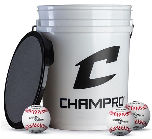 Champro 5 Gallon Bucket With 30 Cosmetic Blem Baseballs CBB200DB