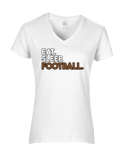 Epic Ladies Eat.Sleep.FB V-Neck Graphic T-Shirts. Free shipping.  Some exclusions apply.