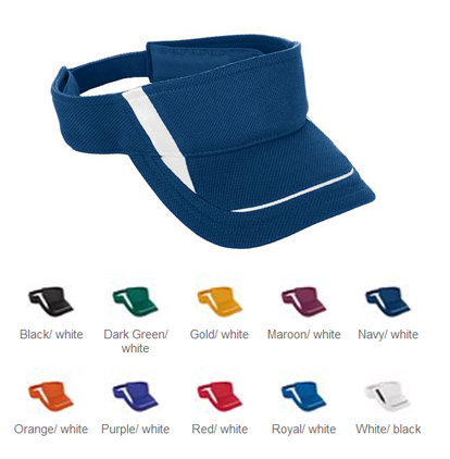 Augusta Adjustable Wicking Mesh Edge Visor. Embroidery is available on this item.