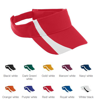 Augusta Adjustable Wicking Mesh Two-Color Visor. Embroidery is available on this item.