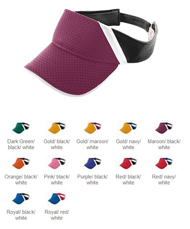 Augusta Youth Athletic Mesh & Dazzle Stripe Visor. Embroidery is available on this item.