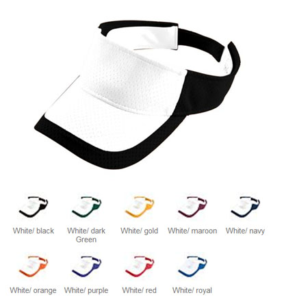 Augusta Color Block Athletic Mesh Visor. Embroidery is available on this item.