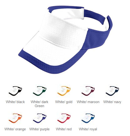 Augusta Youth Color Block Athletic Mesh Visor. Embroidery is available on this item.