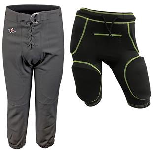 CHAMPRO 5-Pad Football Girdle - Compression Base Layer With Hip/Thigh Protection (Adult XL, White/Grey)