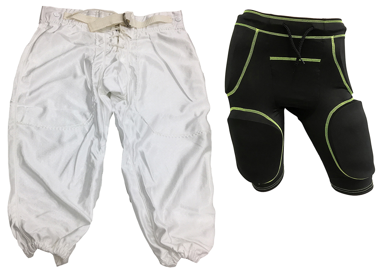 E171199 Youth LG & YXL 3PC Snap in Satin Football Pants & 5 or 7 PC