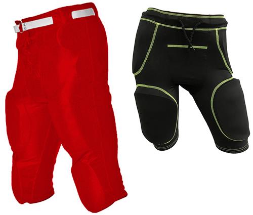 Youth Dazzle 6-Snap Pockets Football Pants & 5 or 7 PC Girdle KIT