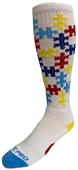 AUTISM AWARENESS PUZZLE PIECES - Fun Design Knee-High Socks (1-Pair)