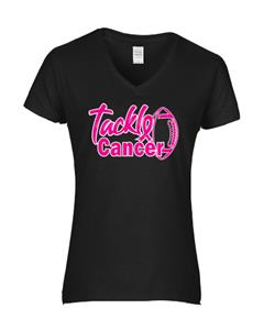 Epic Ladies Tackle Cancer V-Neck Graphic T-Shirts. Free shipping.  Some exclusions apply.