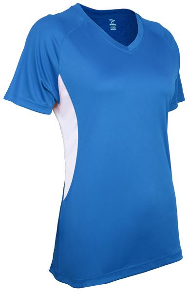 Epic Womens Girls Color Blocked Performance V-Neck Shirt. Printing is available for this item.