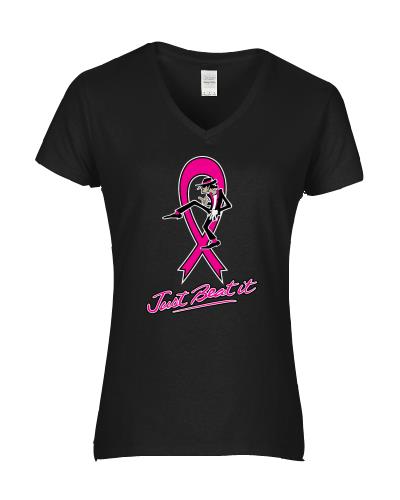 Epic Ladies Cancer Just beat i V-Neck Graphic T-Shirts. Free shipping.  Some exclusions apply.