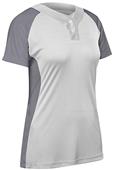 Champro Women Girls Infinite 2-Button Short Sleeve Softball Jersey