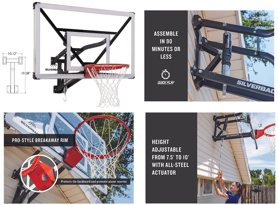 E171559 Silverback NXT 54" Wall Mounted Basketball Hoop