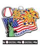 Epic 2.9" Patriotic Liberty Antique Baseball Award Medal & Ribbon