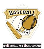 Epic 2.5" Hexagon Banner Antique Baseball Award Medal & Ribbon