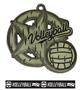 Epic 2.7" Vintage Antique Gold Volleyball Award Medal & Ribbon