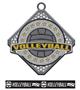 Epic 2.75" Circle Diamond Antique Volleyball Award Medal & Ribbon