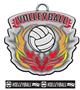 Epic 2.7" Phoenix Antique Silver Volleyball Award Medal & Ribbon