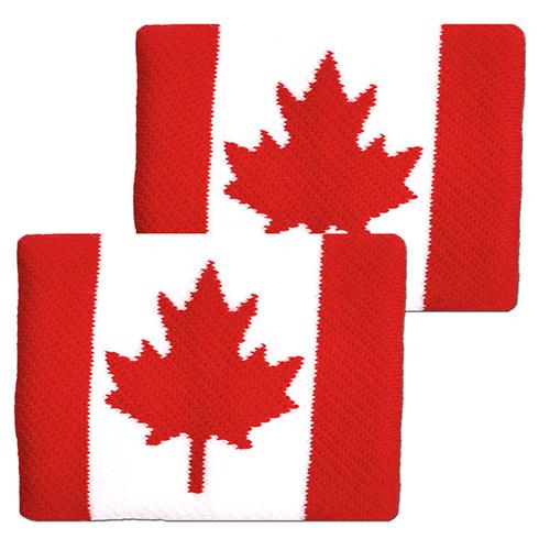 Unique Sports Canada Flag Wristbands (PAIR)