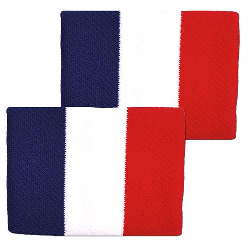 Unique Sports France Flag Wristbands (PAIR)