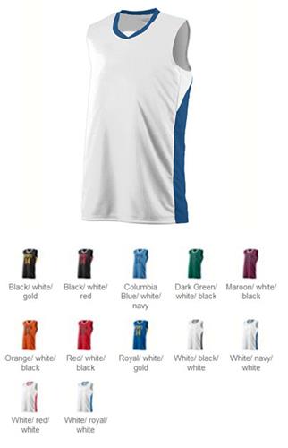Augusta Youth Wicking Duo Knit Sleeveless Jersey. Printing is available for this item.