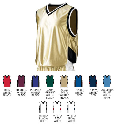 Augusta Youth Tri-Color Dazzle Sleeveless Jersey. Printing is available for this item.