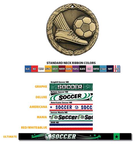 Hasty Awards Soccer Medal M300S. Personalization is available on this item.