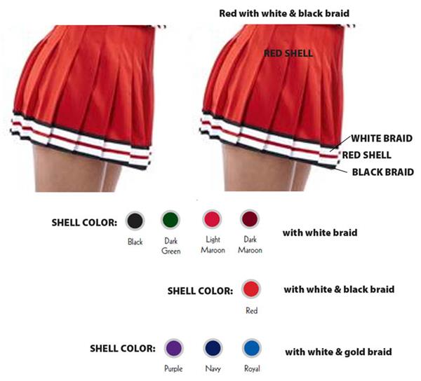 white pleated cheerleader skirt