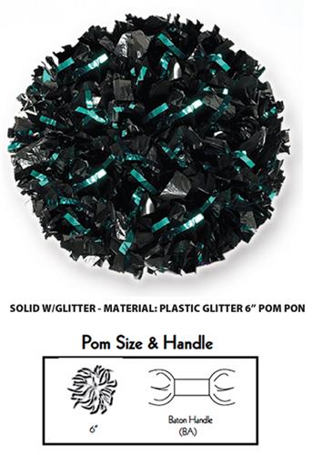 Solid Plastic With Glitter Cheerleaders Poms