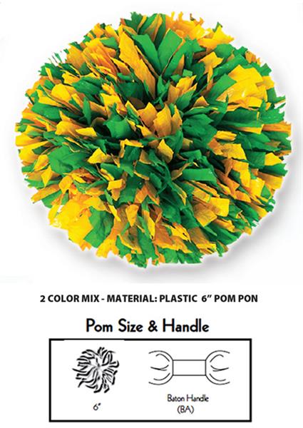 2 Color Mix Plastic Cheerleaders Poms - Cheerleading Equipment And Gear