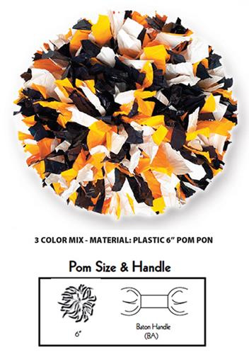 3 Color Mix Plastic Cheerleaders Poms - Cheerleading Equipment And Gear