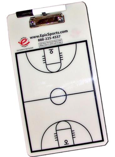 Dry Erase Basketball Coaching Clipboard 2-Sided