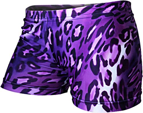 Gem Gear Compression Purple Leopard Shorts