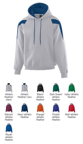 Augusta Heavyweight Color Block Hoodie Sweatshirt. Decorated in seven days or less.
