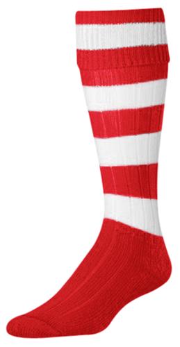 Adult Medium (Kelly/Gold) & ( Red/WH) Hoop 4-Stripe Soccer Socks PAIR