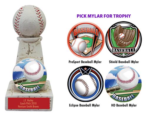 Hasty Awards 6" Baseball Stone Tower Award Trophy. Engraving is available on this item.