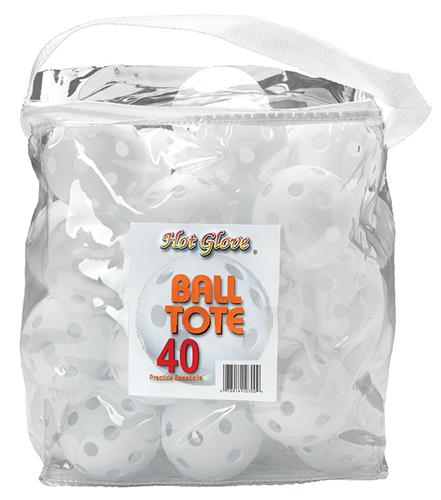 Hot Glove Ball Tote & 40 Plastic Practice Baseballs