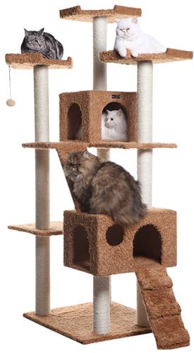 Armarkat 74" Multi-Level Real Wood Cat Tree Large Cat Play Furniture With Sratching Posts, Large Pl